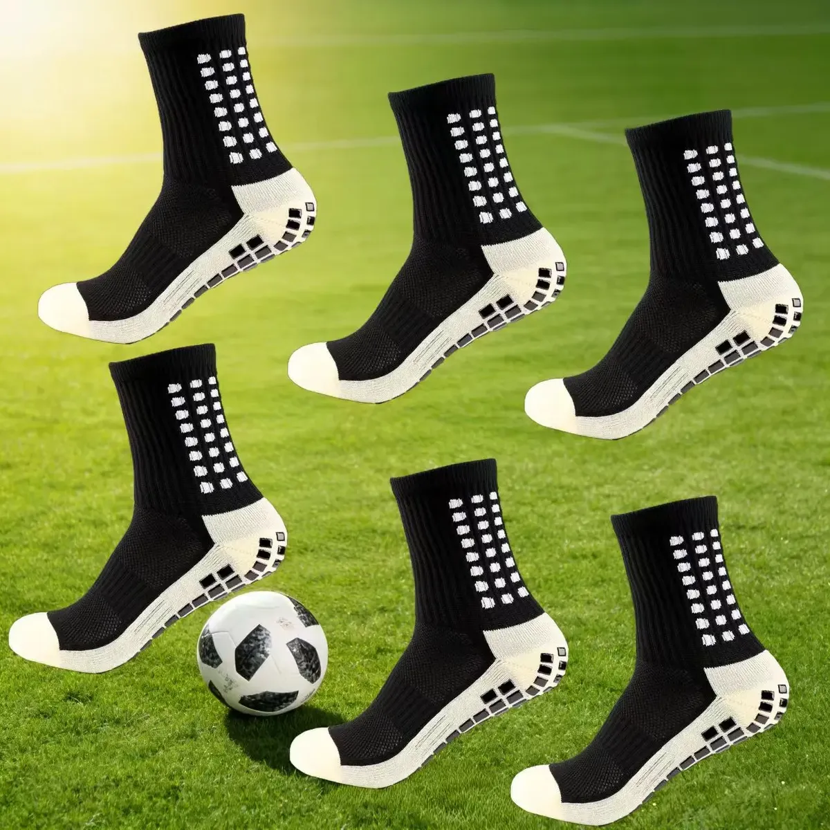 Kit 3 Pares Meia Antiderrapante Futebol