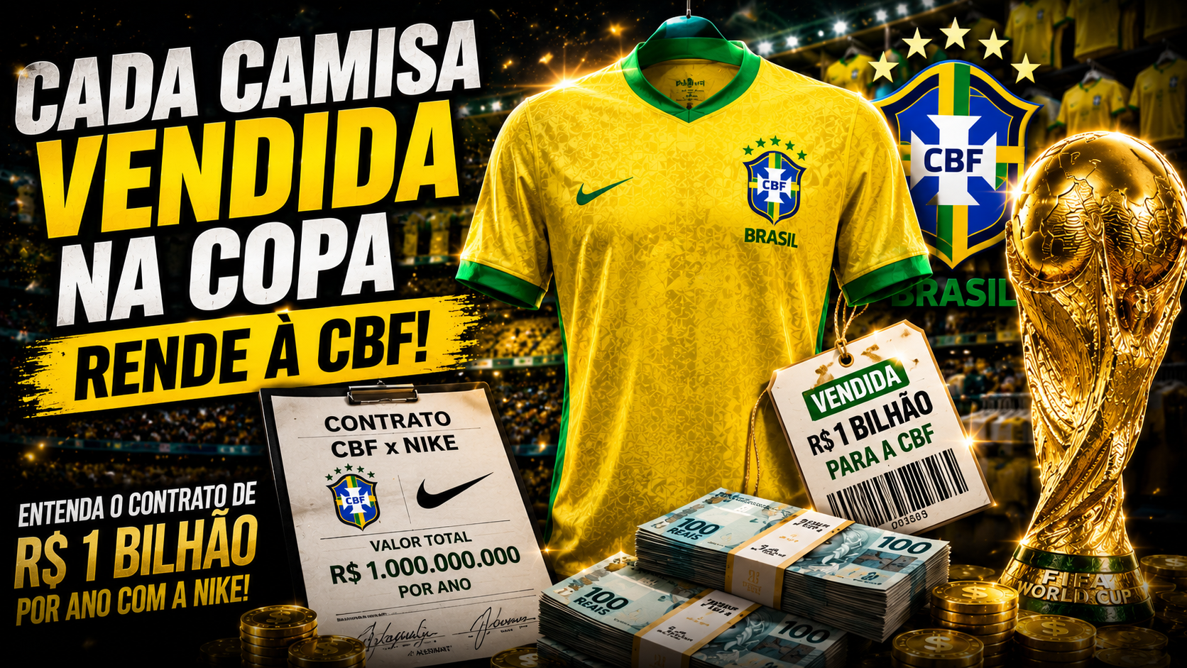 Cada Camisa Vendida na Copa Rende à CBF: Entenda o Contrato de R$ 1 Bilhão por Ano com a Nike