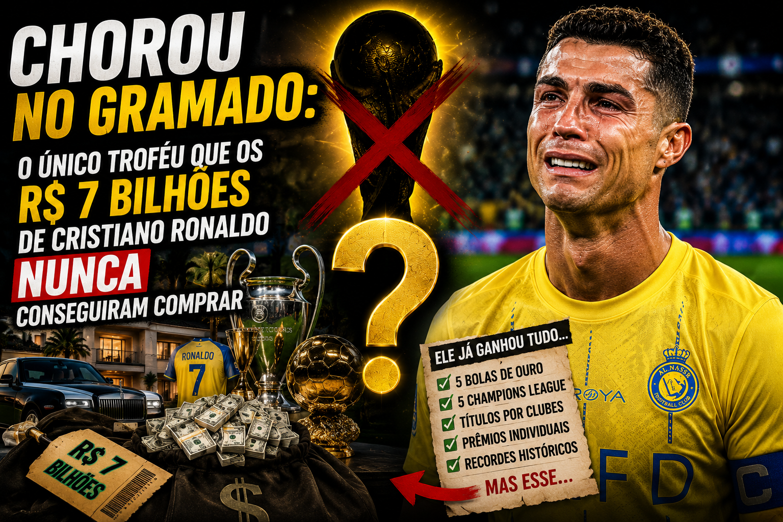 CHOROU NO GRAMADO: o Único Troféu que os R$ 7 Bilhões de Cristiano Ronaldo NUNCA Conseguiram Comprar