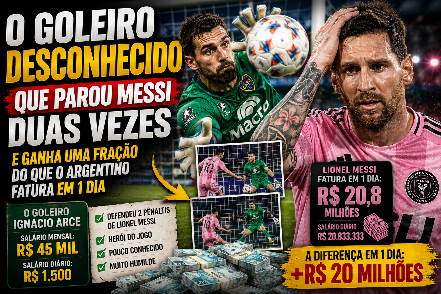 O GOLEIRO DESCONHECIDO QUE PAROU MESSI DUAS VEZES — e Ganha uma FRAÇÃO do que o Argentino Fatura em 1 Dia
